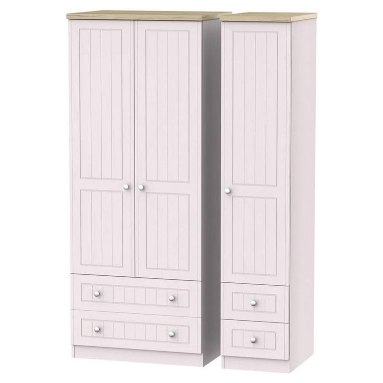Vienna Wardrobe - 3 Door - 4 Drawers - Triple - Cashmere