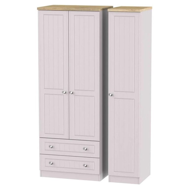 Vienna Wardrobe - 3 Door - LHF 2 Drawers - Tall - Triple - Cashmere