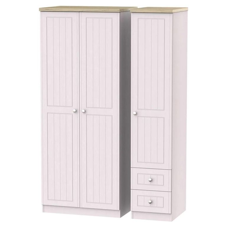 Vienna Wardrobe - 3 Door - RHF 2 Drawers - Triple - Cashmere