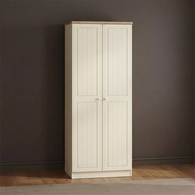 Vienna Wardrobe - 2 Door - Plain - Tall - Cream