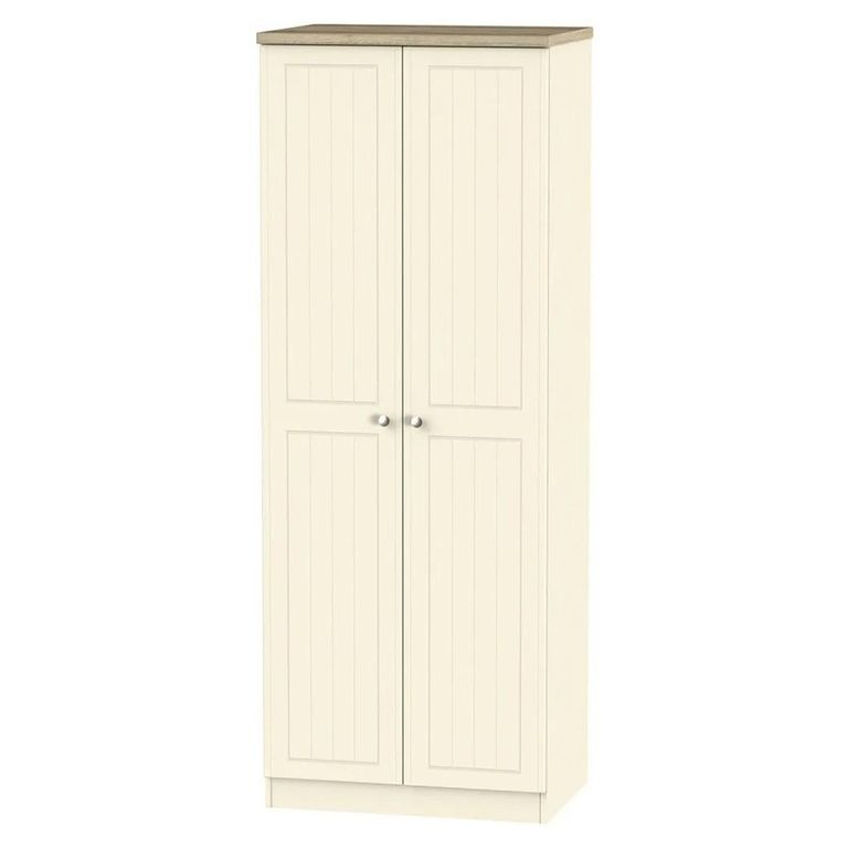 Vienna Wardrobe - 2 Door - Plain - Tall - Cream