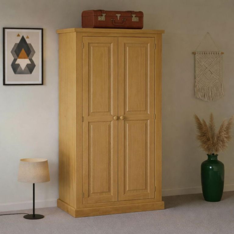 Churchill Waxed Pine 2 Door Plain Wardrobe