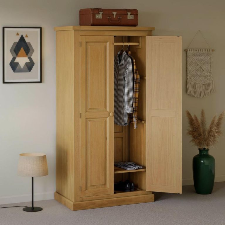 Churchill Waxed Pine 2 Door Plain Wardrobe