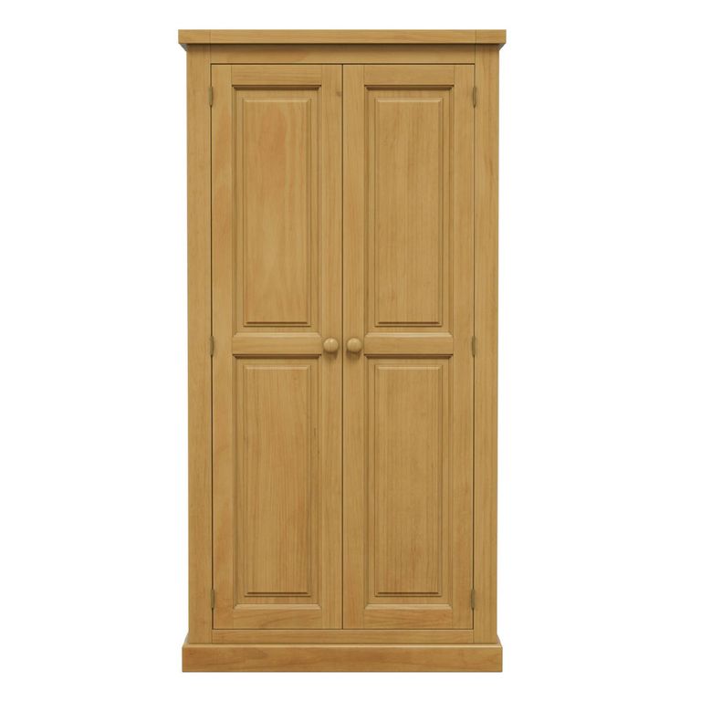 Churchill Waxed Pine 2 Door Plain Wardrobe