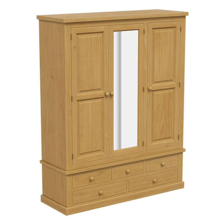 Churchill Waxed Pine 3 Door Combi Wardrobe