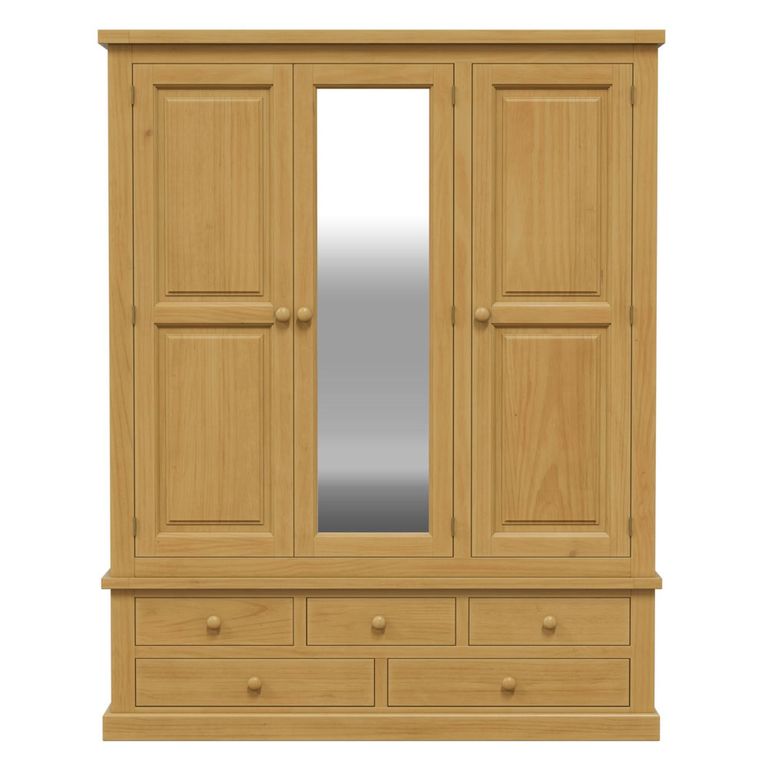 Churchill Waxed Pine 3 Door Combi Wardrobe