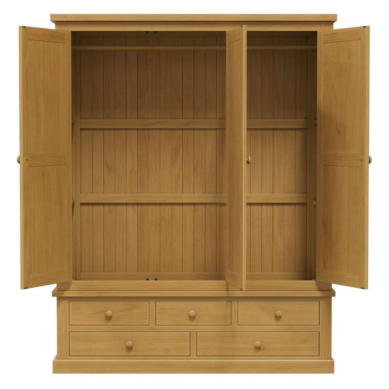 Churchill Waxed Pine 3 Door Combi Wardrobe