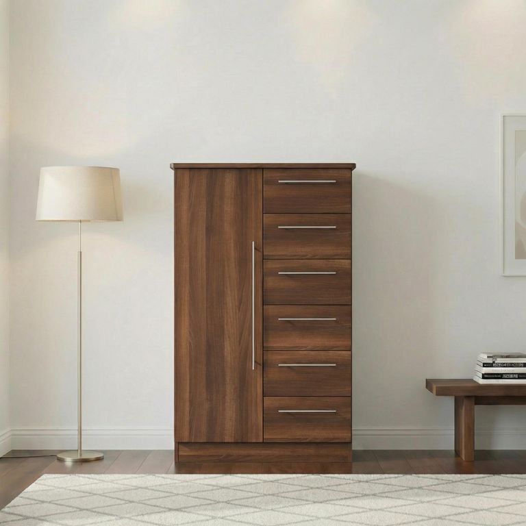 Sherwood Midi Wardrobe - 1 Door - Walnut