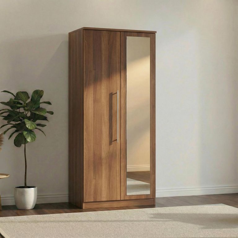 Sherwood Wardrobe - 2 Door - 1 Mirror - Walnut