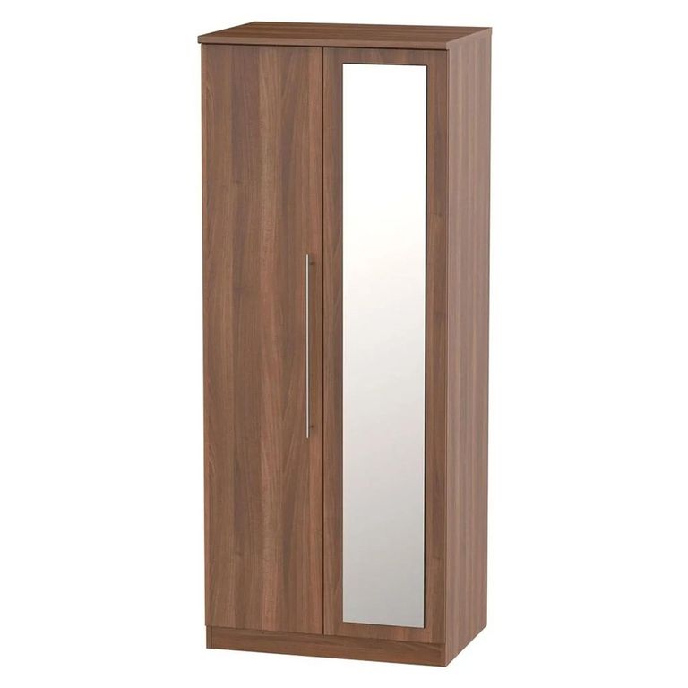 Sherwood Wardrobe - 2 Door - 1 Mirror - Walnut