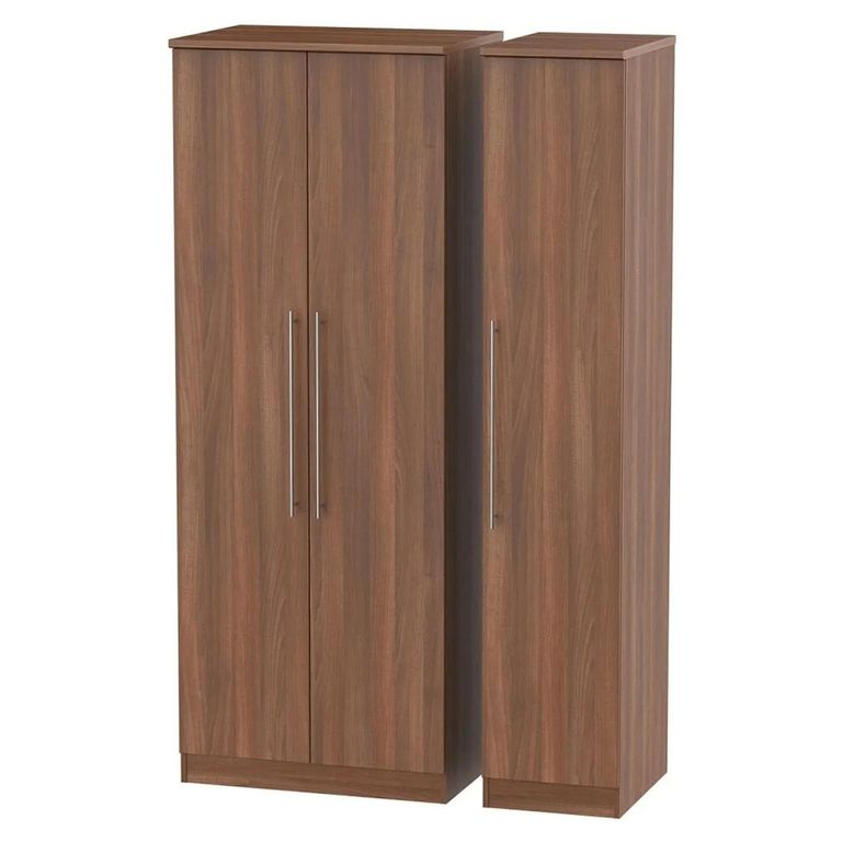 Sherwood Wardrobe - 3 Door - Tall - Triple - Walnut