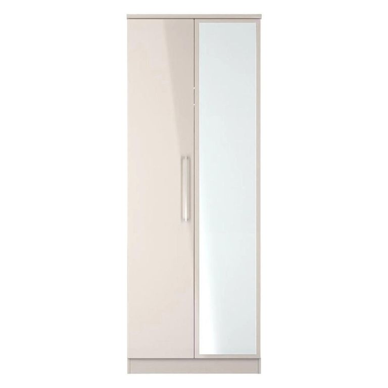 Paris Wardrobe - 2 Door - 1 Mirror - Tall - Cashmere