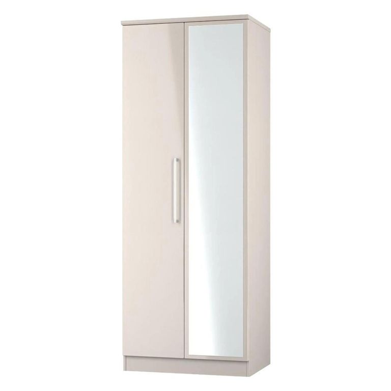 Paris Wardrobe - 2 Door - 1 Mirror - Tall - Cashmere