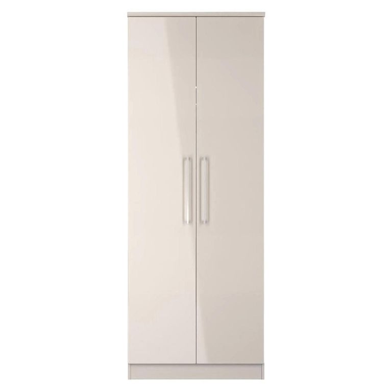 Paris Wardrobe - 2 Door - Plain - Tall - Cashmere Gloss