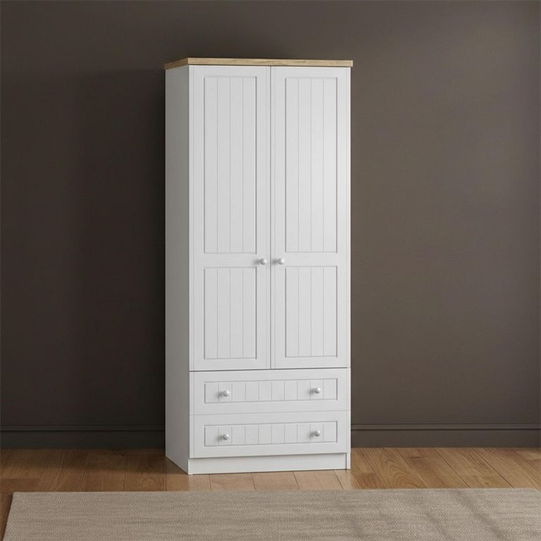 Vienna Wardrobe - 2 Door - 2 Drawer - Double - Porcelain