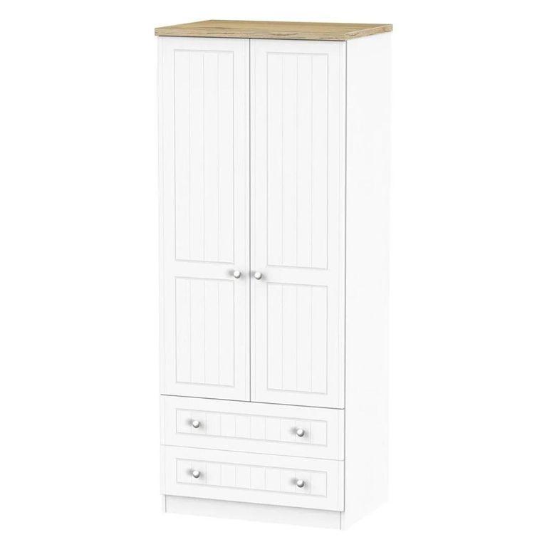 Vienna Wardrobe - 2 Door - 2 Drawer - Double - Porcelain