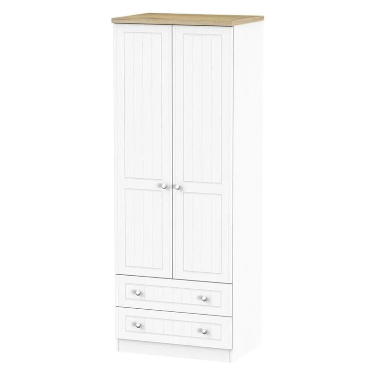 Vienna Wardrobe - 2 Door - 2 Drawer - Tall - Porcelain
