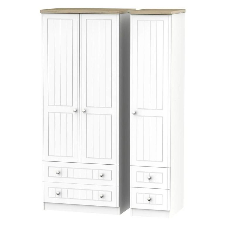 Vienna Wardrobe - 3 Door - 4 Drawers - Triple - Porcelain
