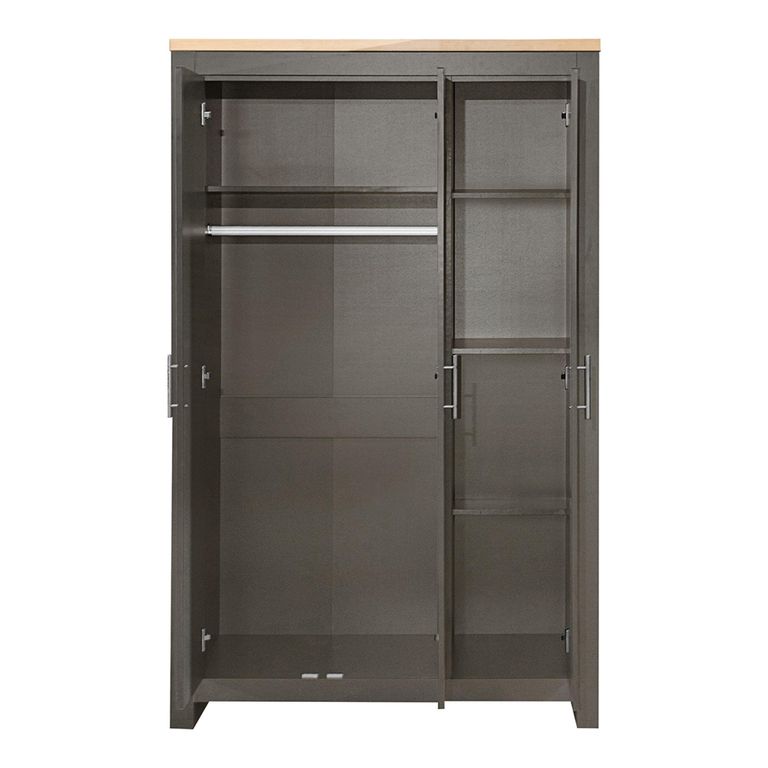Highgate Mirror Wardrobe - 3 Door - Dark Grey Painted