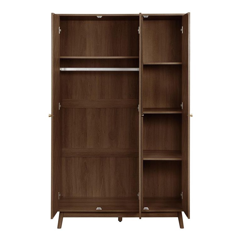 Herringford Mirror Wardrobe - 3 Door - Walnut
