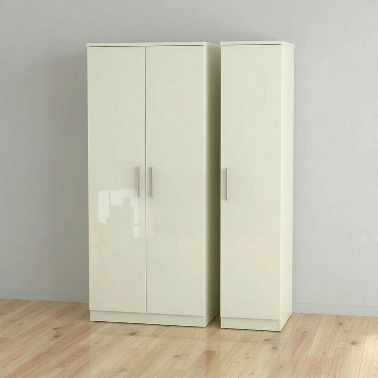 Knightsbridge Wardrobe - 3 Door - Triple - Cream Gloss