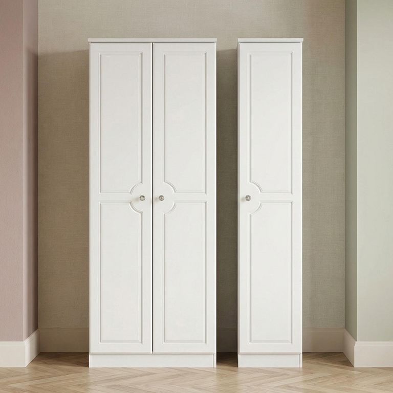 Crystal Tall Triple Wardrobe - 3 Door - White