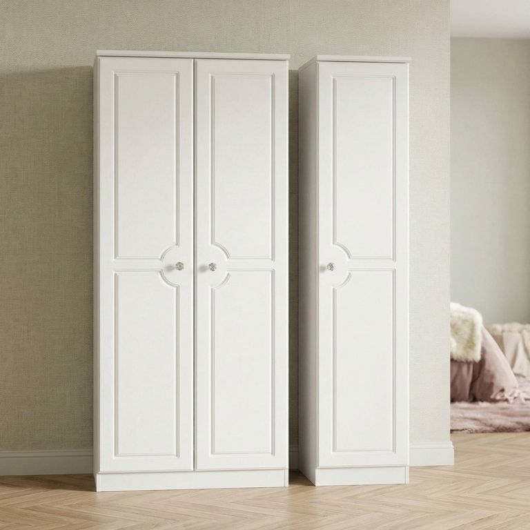 Crystal Triple Wardrobe - 3 Door - White
