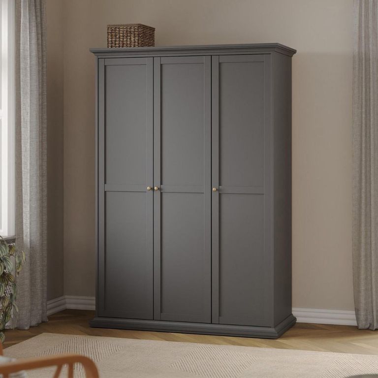 Paris Wardrobe - 3 Door - Grey