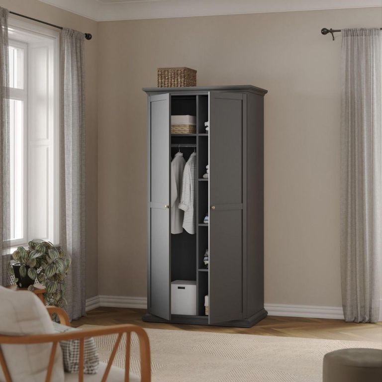 Paris Wardrobe - 2 Door - Grey