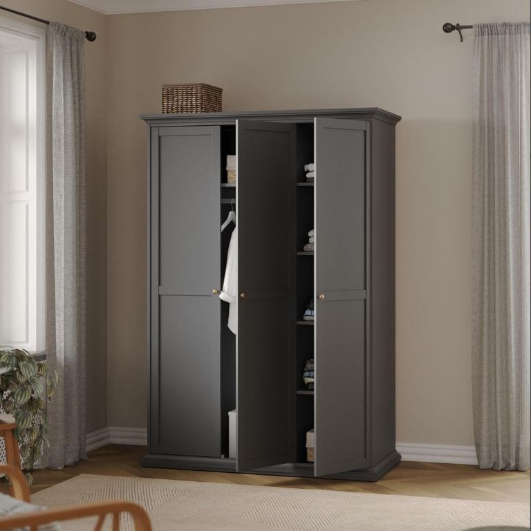Paris Wardrobe - 3 Door - Grey
