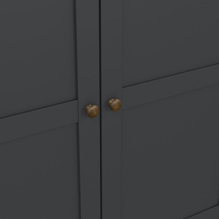 Paris Wardrobe - 4 Door - 2 Drawer - Grey