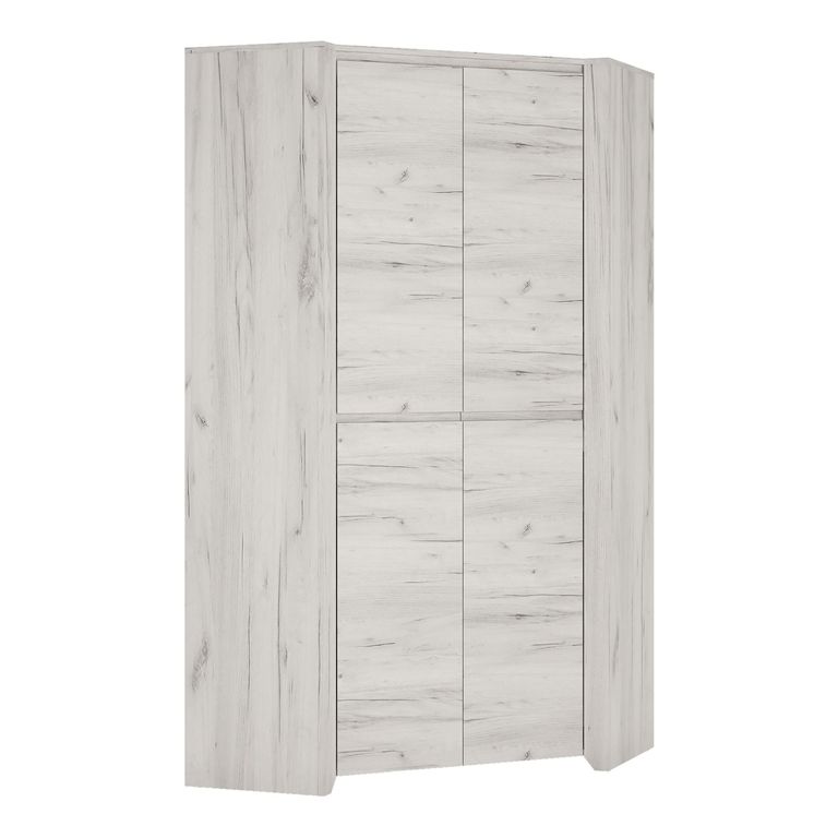 Angel Corner Wardrobe - 2 Door - White