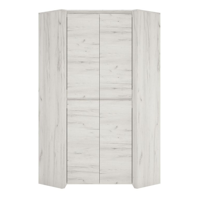 Angel Corner Wardrobe - 2 Door - White