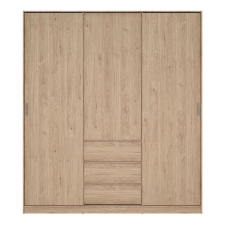 Naia Wardrobe - 3 Door - 3 Drawer - Oak