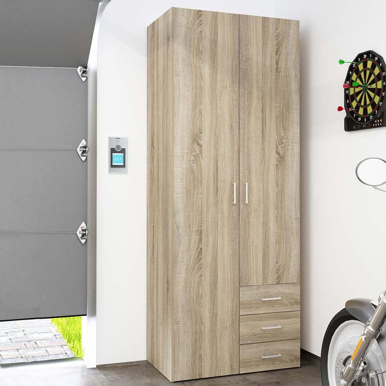 Space Wardrobe - 2 Door - 3 Drawer - Oak