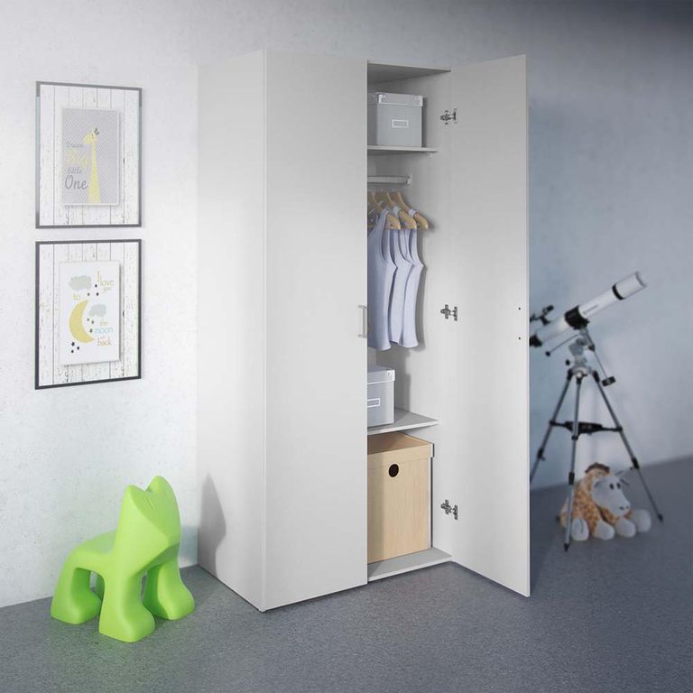 Space Wardrobe - 2 Door - White