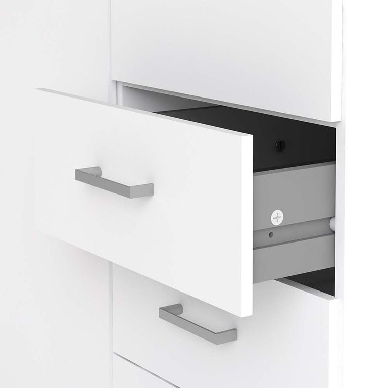 Space Wardrobe - 2 Door - 3 Drawer - White