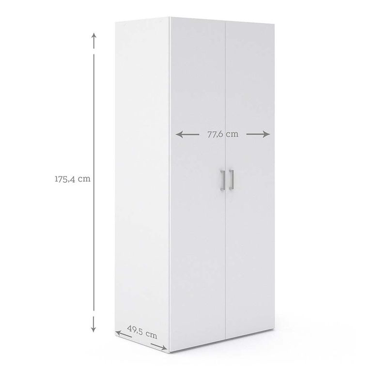 Space Wardrobe - 2 Door - White