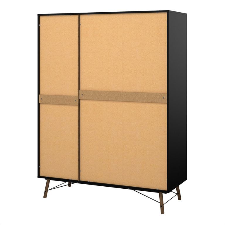 Ry Wardrobe - 3 Door - 3 Drawer - Black