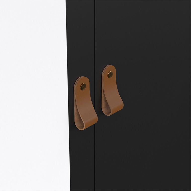 Barcelona Wardrobe - 2 Door - 2 Drawer - Combi - Black