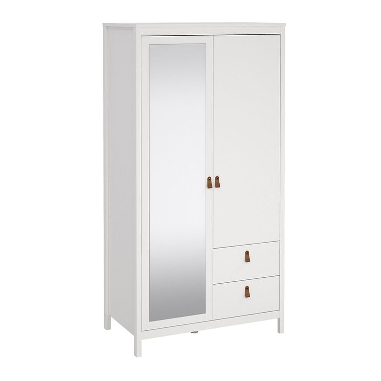 Barcelona Wardrobe - 2 Door - 2 Drawer - Combi - White