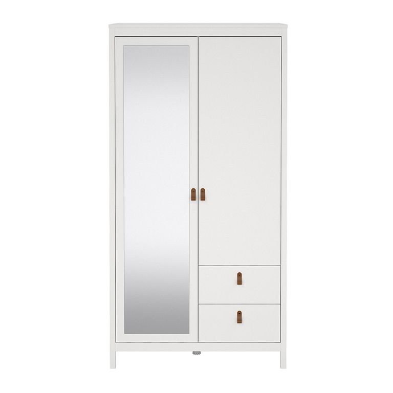 Barcelona Wardrobe - 2 Door - 2 Drawer - Combi - White