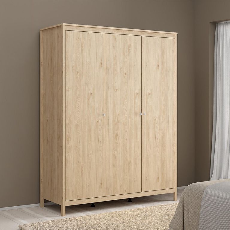 Madrid Wardrobe - 3 Door - Jackson Hickory Oak