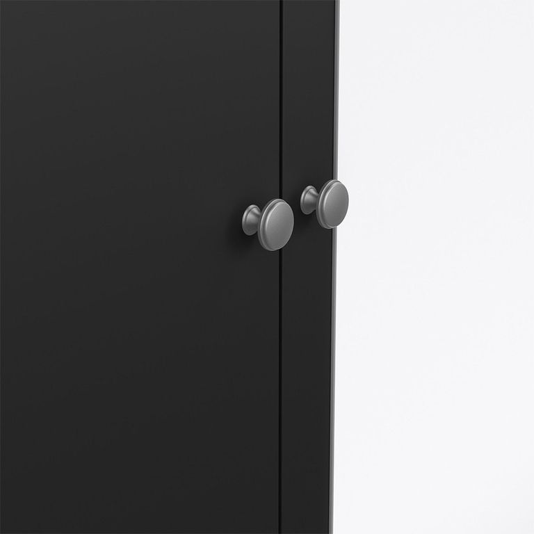 Madrid Wardrobe - 3 Door - 2 Drawer - Combi - Black