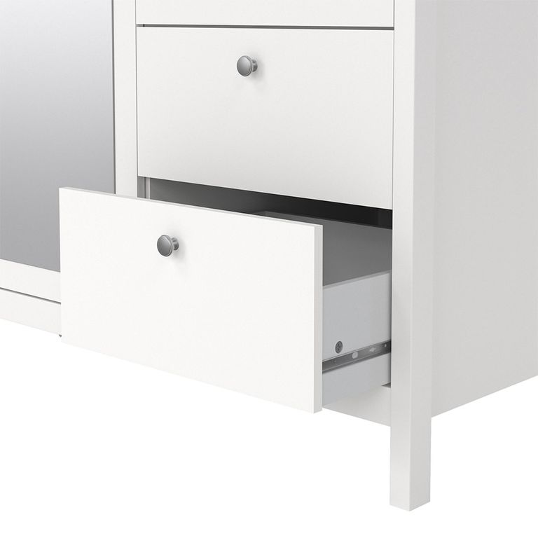 Madrid Wardrobe - 3 Door - 2 Drawer - Combi - White