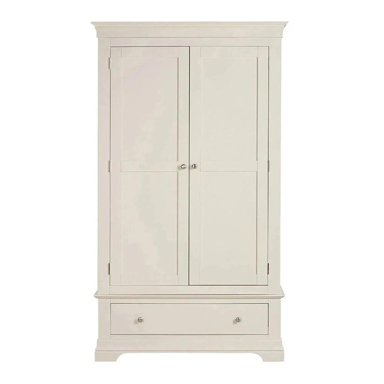 Paisley Wardrobe - 2 Door - 1 Drawer - Cream Painted