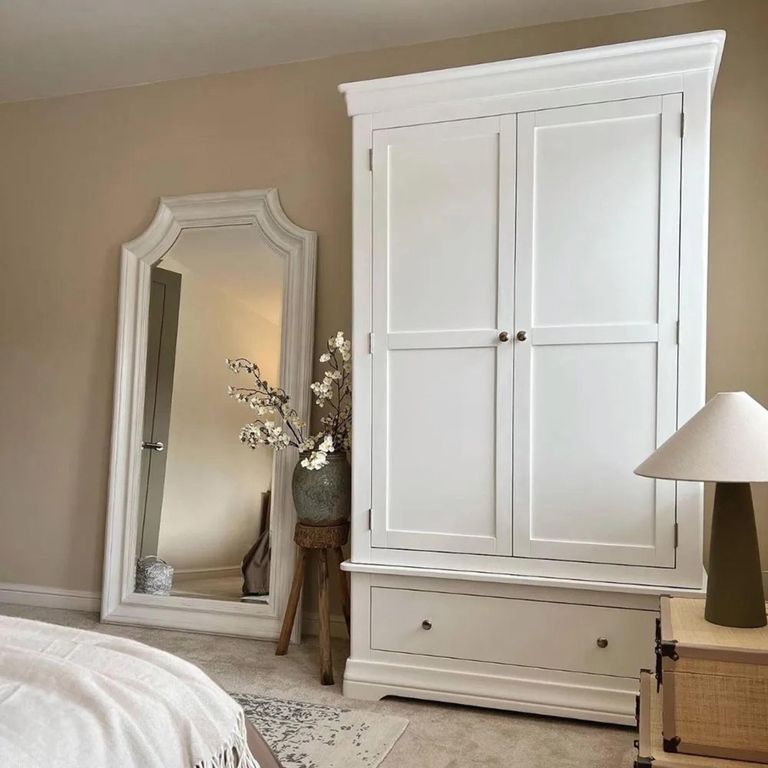 Paisley Wardrobe - 2 Door - 1 Drawer - White Painted