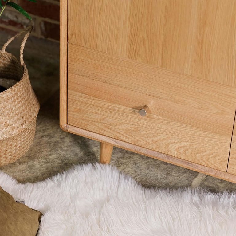 Jenson Oak Double Wardrobe - 2 Door - 2 Drawer