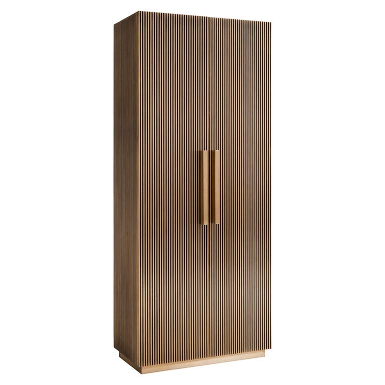 Ironville Brass Ribbed 2 Door Hall Cupboard