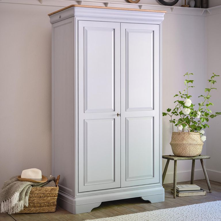 Chantilly Wardrobe - 2 Door - Grey Painted - Wood